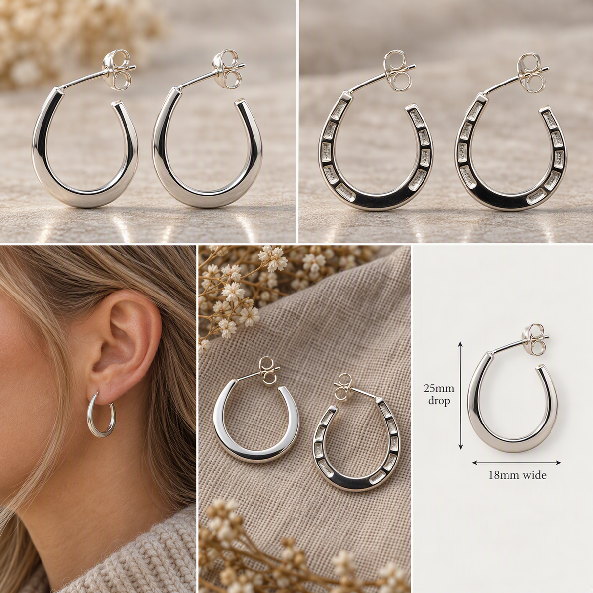 Horseshoe Hoop Earrings